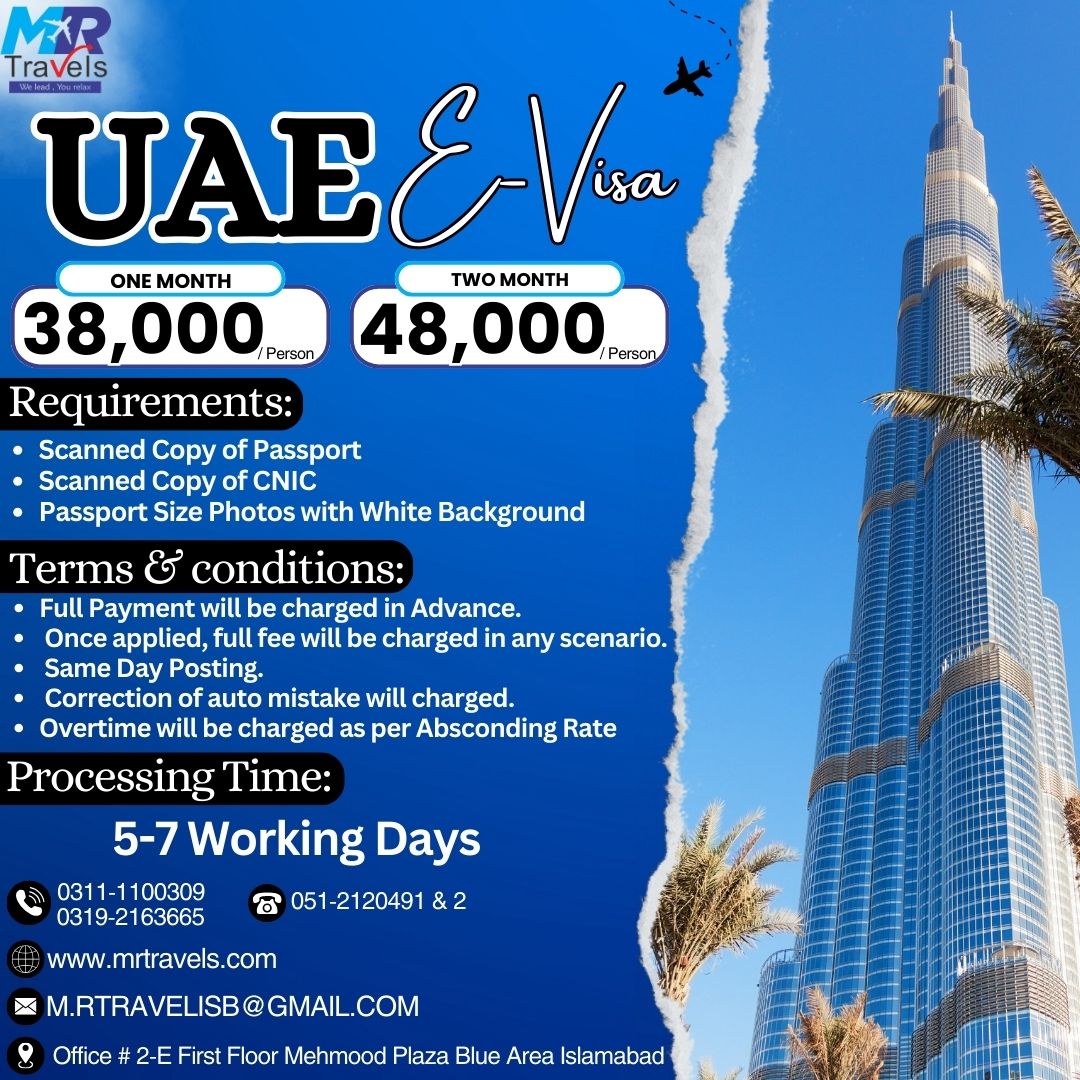 uae evisa for pakistani